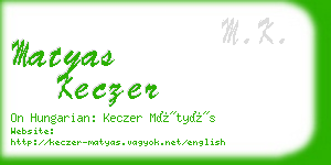 matyas keczer business card